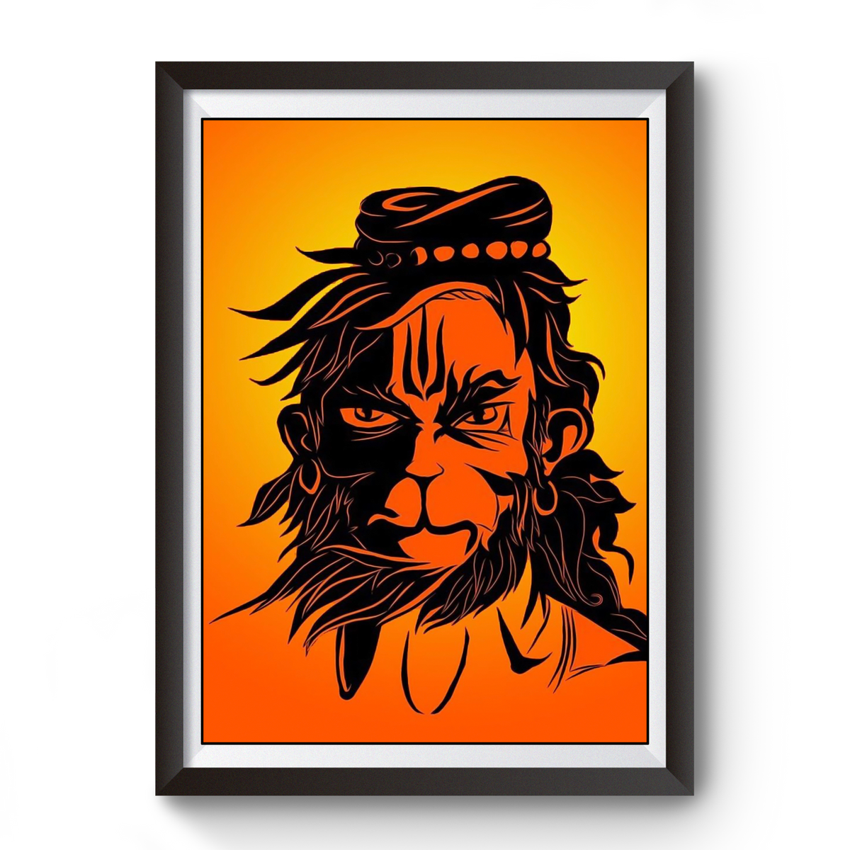 Artistic Lord Hanuman wooden photo frame divine-frames