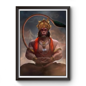 Artistic Lord Hanuman wooden photo frame divine-frames