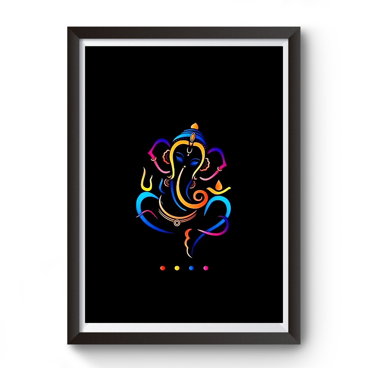 Artistic Shri Ganesh Black Wooden Photo Frame divine-frames