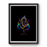 Artistic Shri Ganesh Black Wooden Photo Frame divine-frames