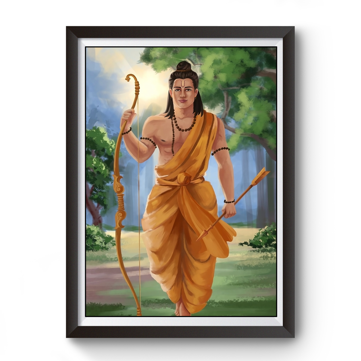 Artistic Shri Ram Wooden Photo Frame divine-frames