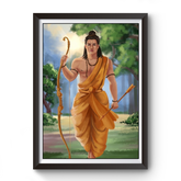 Artistic Shri Ram Wooden Photo Frame divine-frames