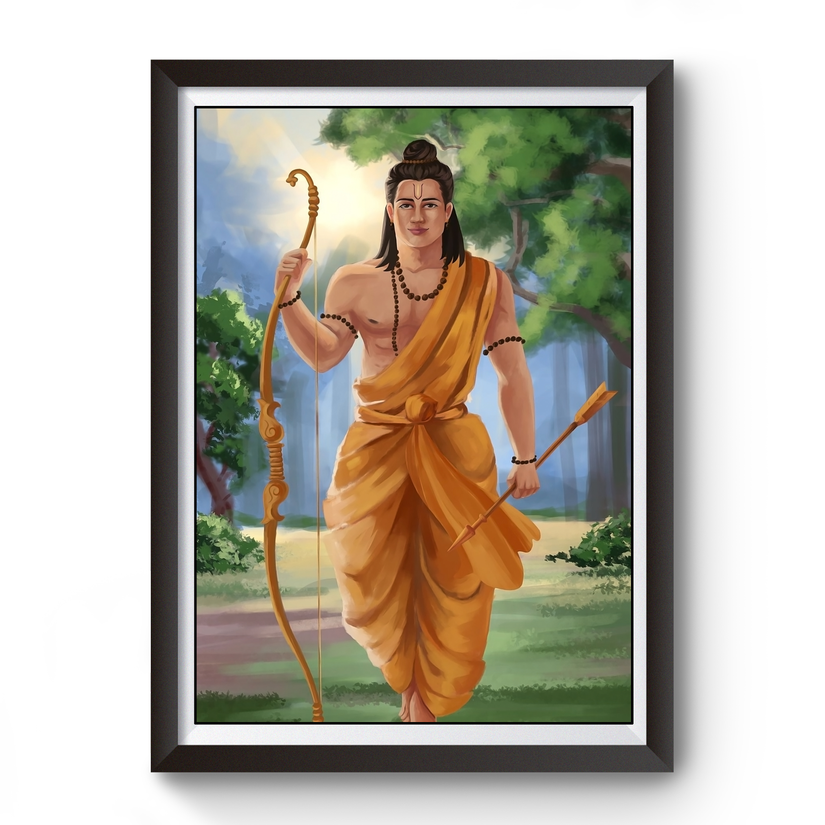 Artistic Shri Ram Wooden Photo Frame divine-frames