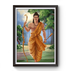 Artistic Shri Ram Wooden Photo Frame divine-frames