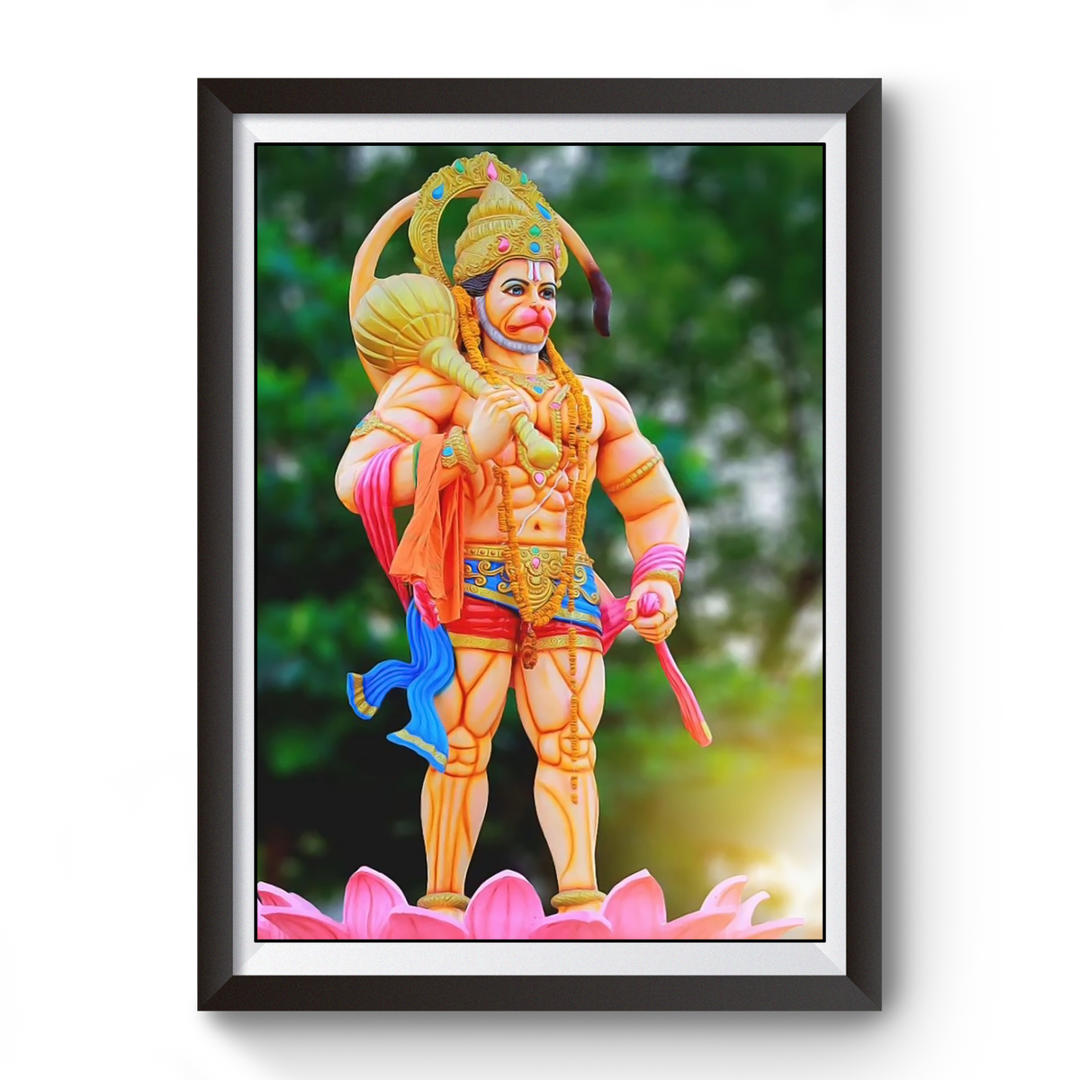 Full HD Lord Hanuman wooden photo frame divine-frames