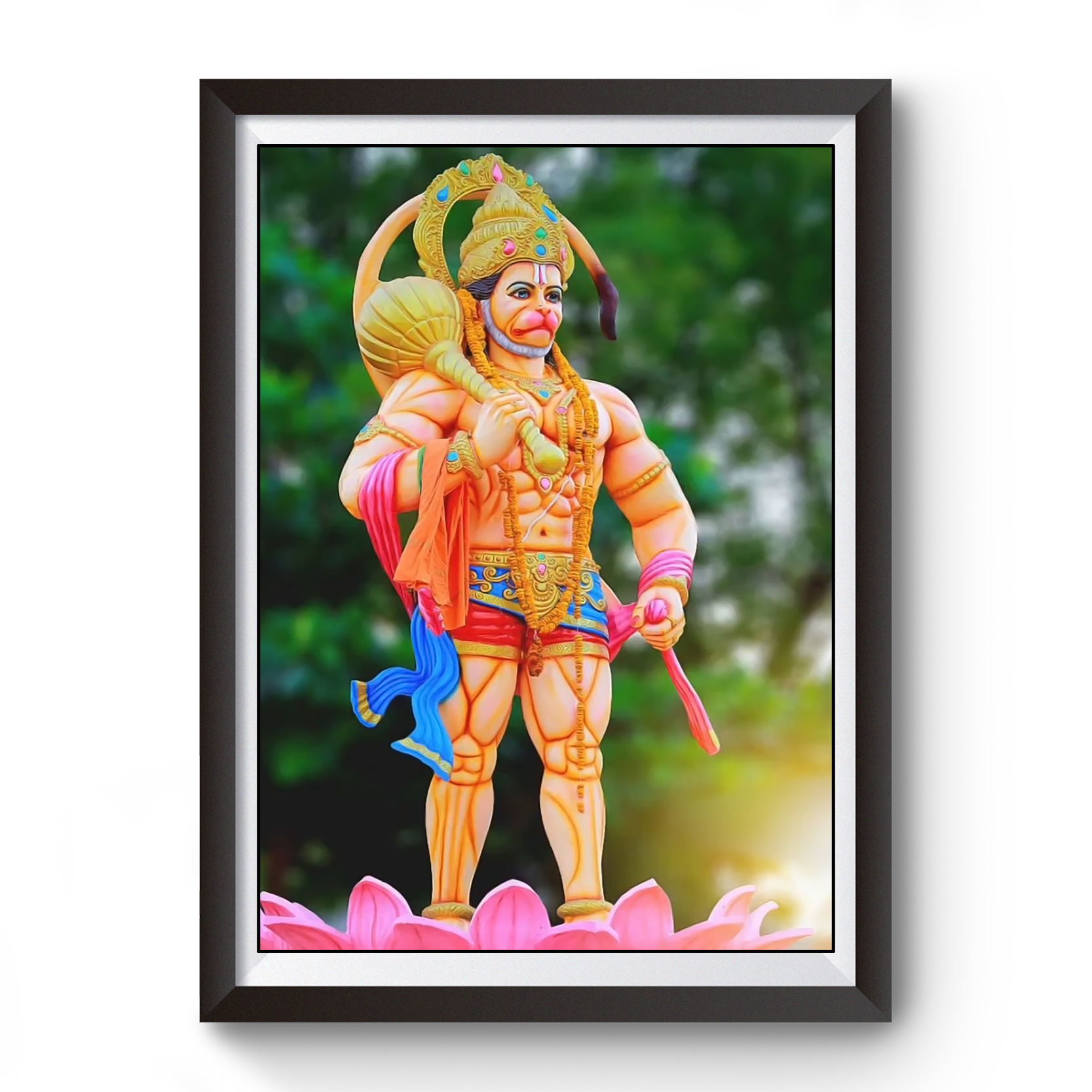 Full HD Lord Hanuman wooden photo frame divine-frames