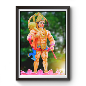 Full HD Lord Hanuman wooden photo frame divine-frames