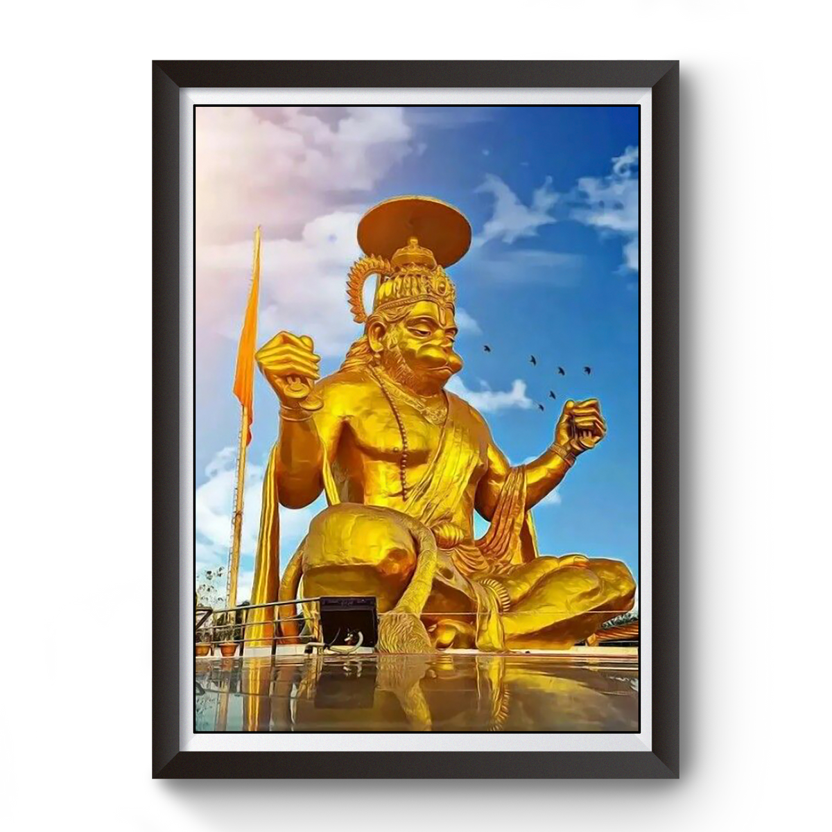 Hanuman Dada Black wooden photo frame divine-frames