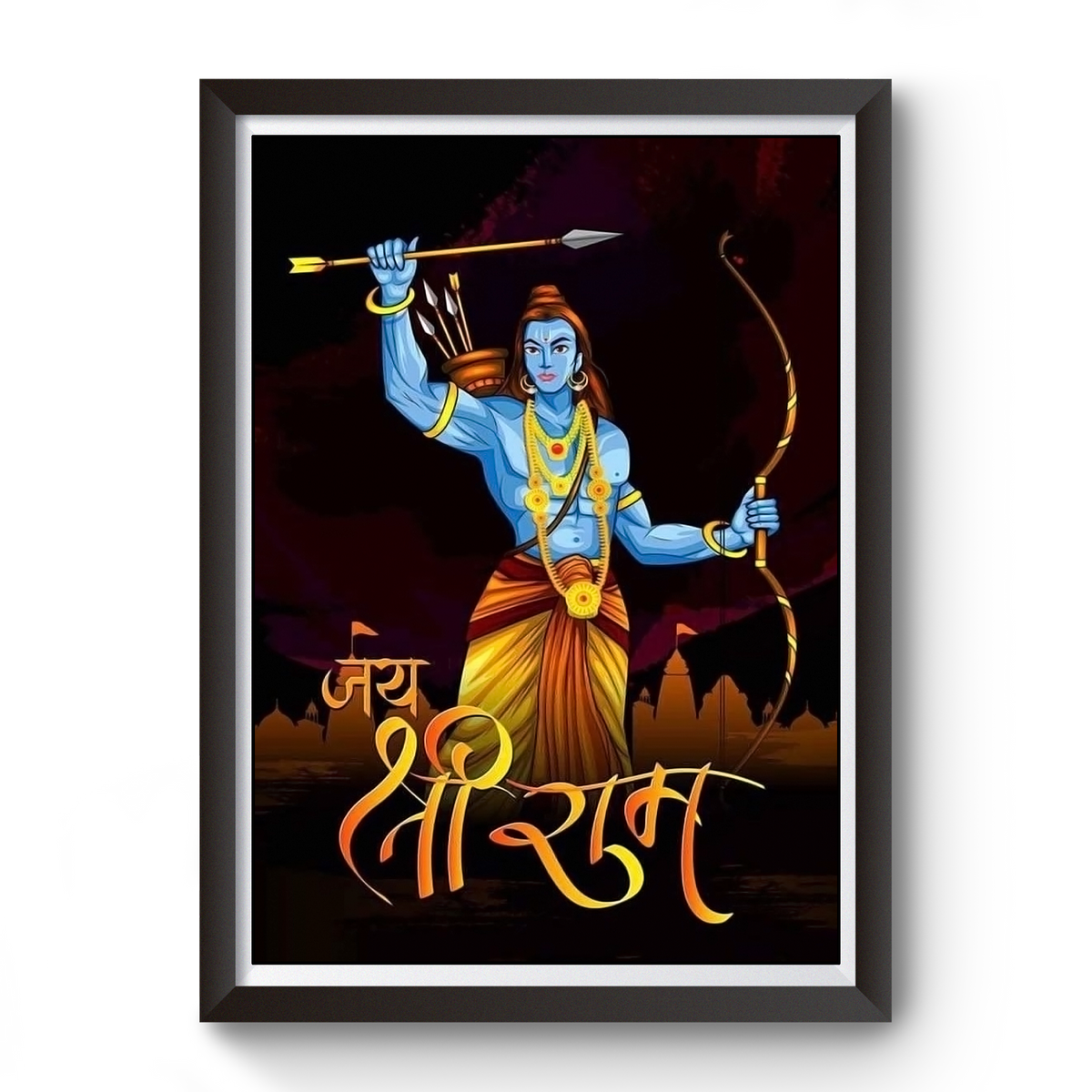 Jay Shri Ram Wooden Photo Frame divine-frames