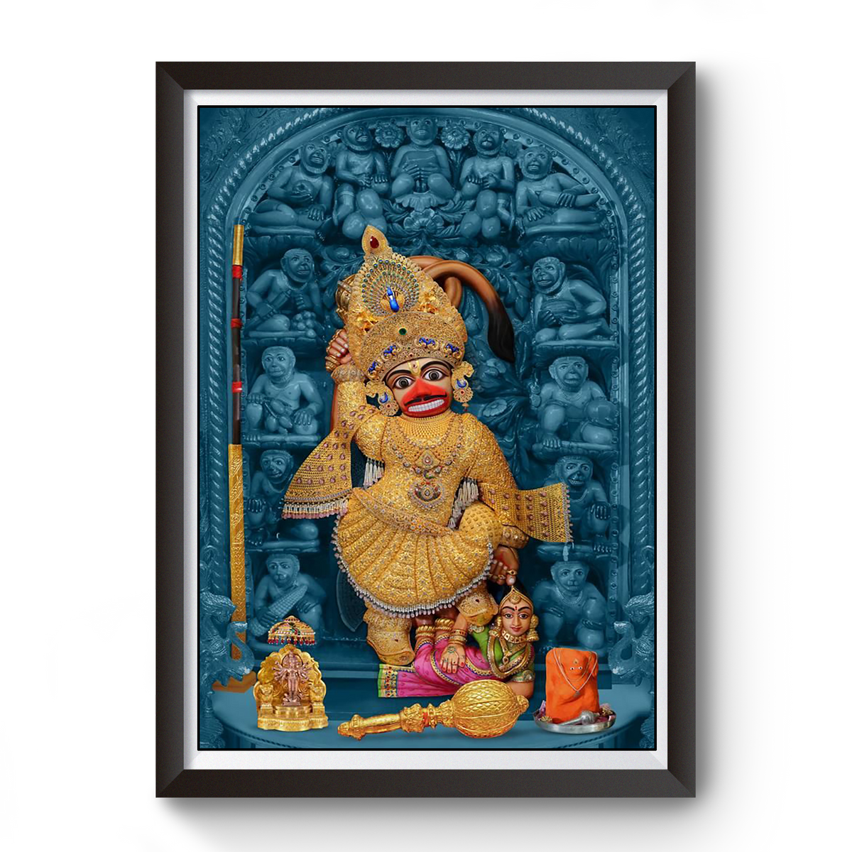 Kashtbhanjan Sarangpur Hanuman Wooden Frame divine-frames