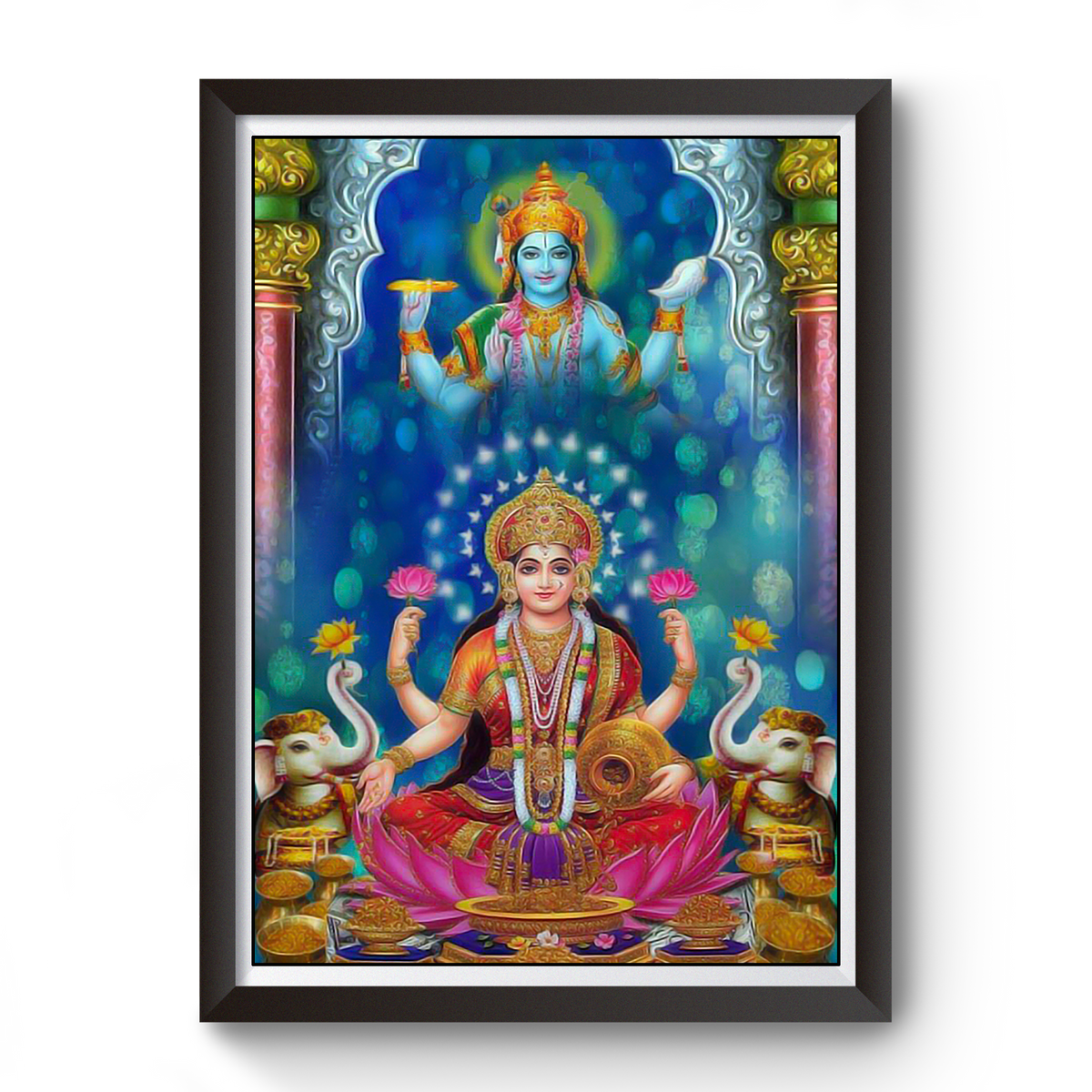 Laxmi Narayan Devay wooden photo frame divine-frames