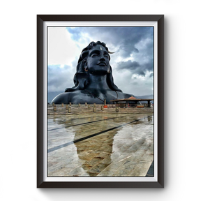 Lord Adiyogi Mahadev Black Wooden Photo Frame divine-frames