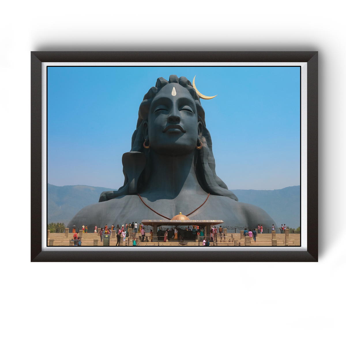 Lord Adiyogi Mahadev Black Wooden Photo Frame divine-frames