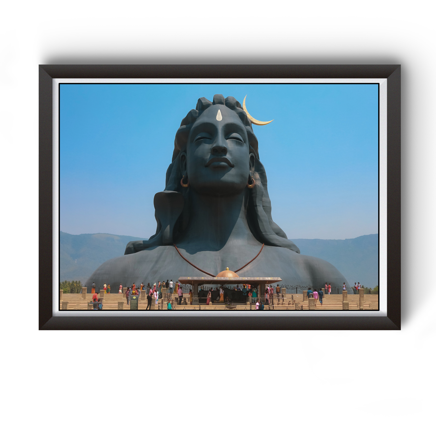 Lord Adiyogi Mahadev Black Wooden Photo Frame divine-frames