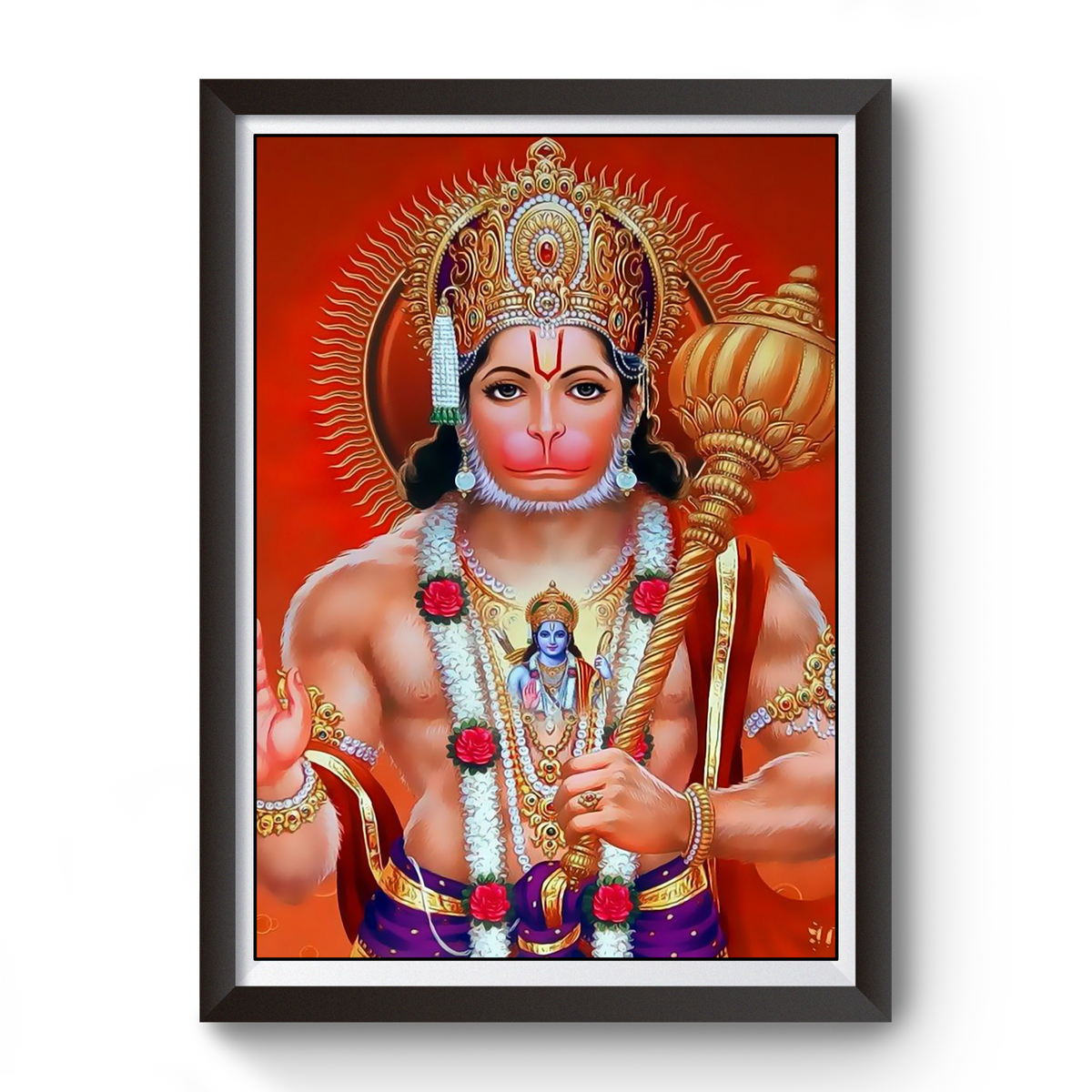 Lord Hanuman wooden photo frame divine-frames