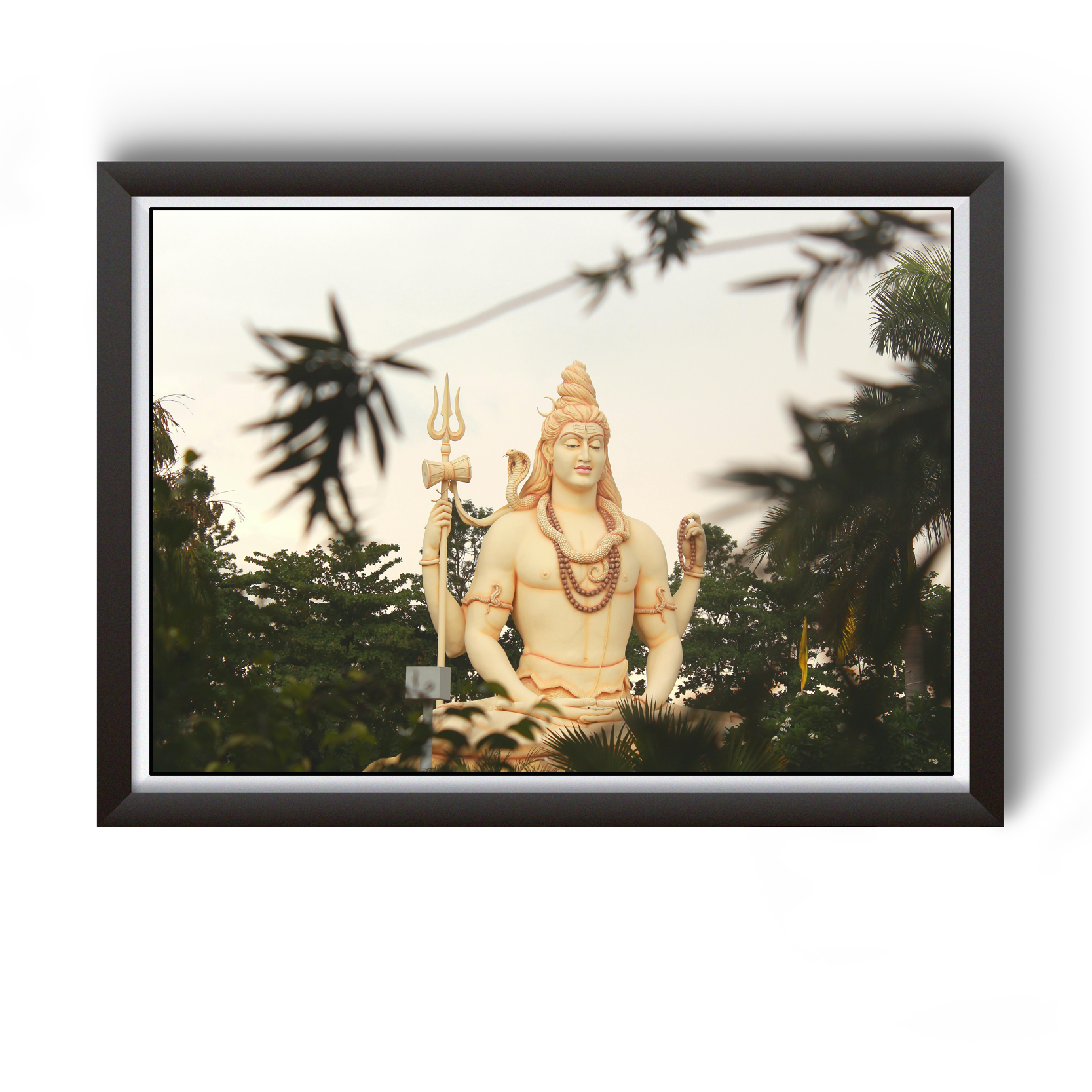 Lord Mahadev Black Wooden Photo Frame divine-frames