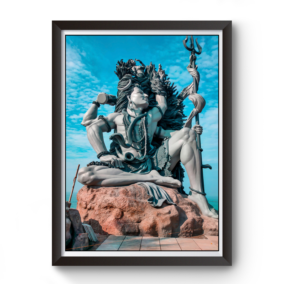 Lord Mahadev Black Wooden Photo Frame divine-frames