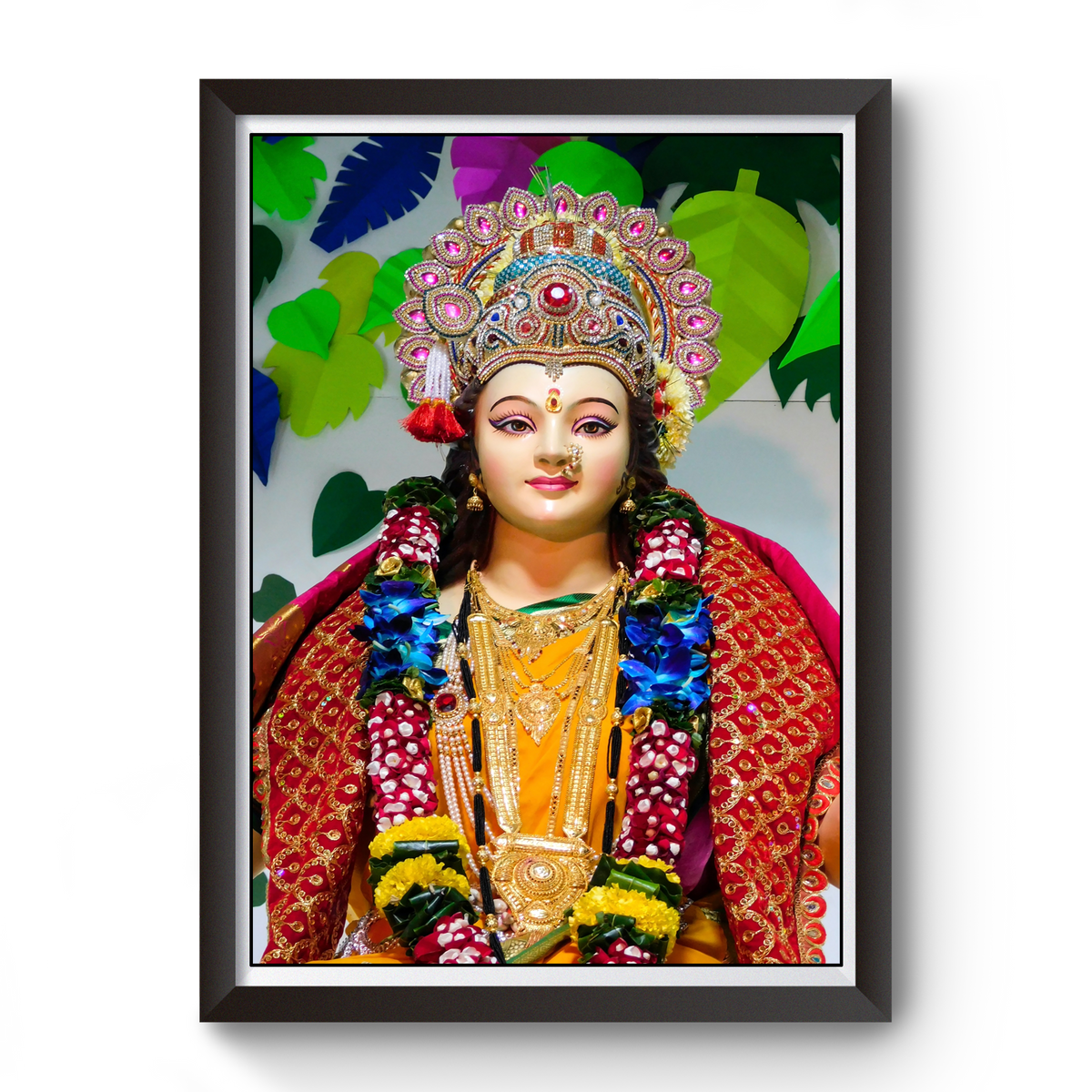 Maa Ambe Black Wooden Photot Frame divine-frames