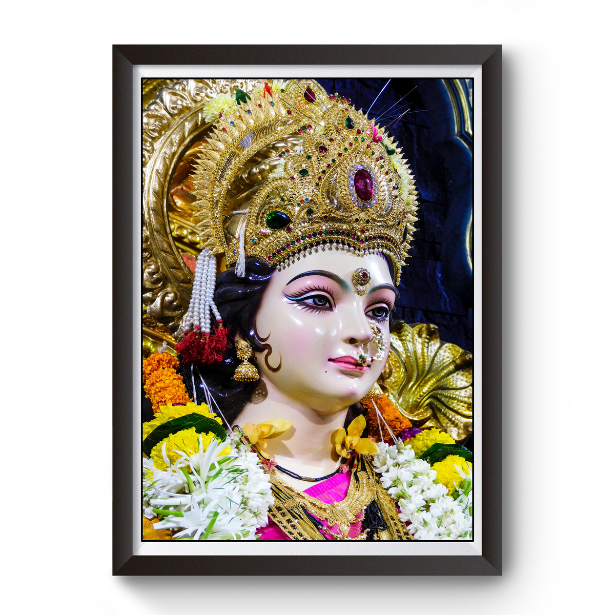 Maa Ambe Black Wooden Photot Frame divine-frames