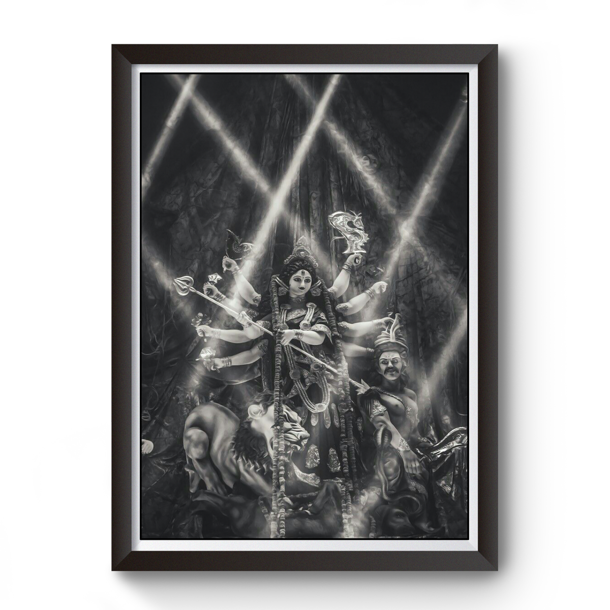 Maa Durga Black Photo Frame divine-frames