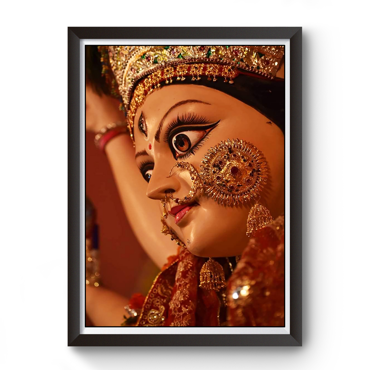 Maa Durga Black Wooden Photo Frame divine-frames