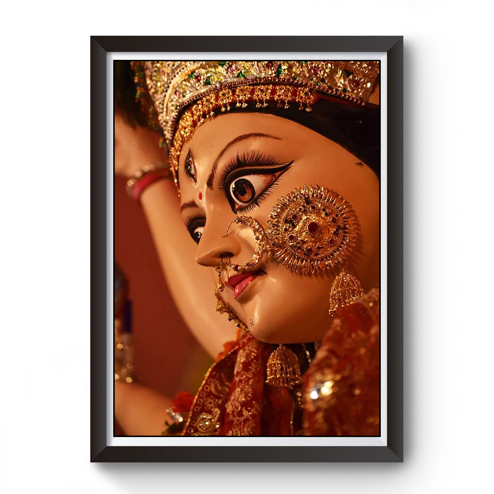 Maa Durga Black Wooden Photo Frame divine-frames