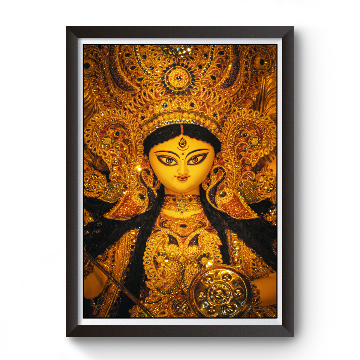 Maa Durga Black Wooden Photo Frame divine-frames