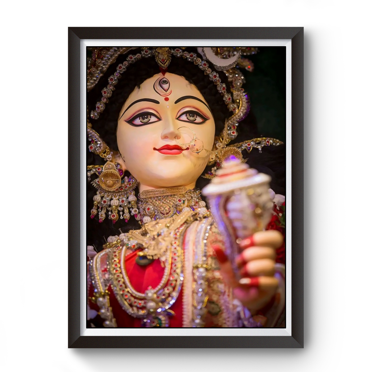 Maa Durga Black Wooden Photo Frame divine-frames