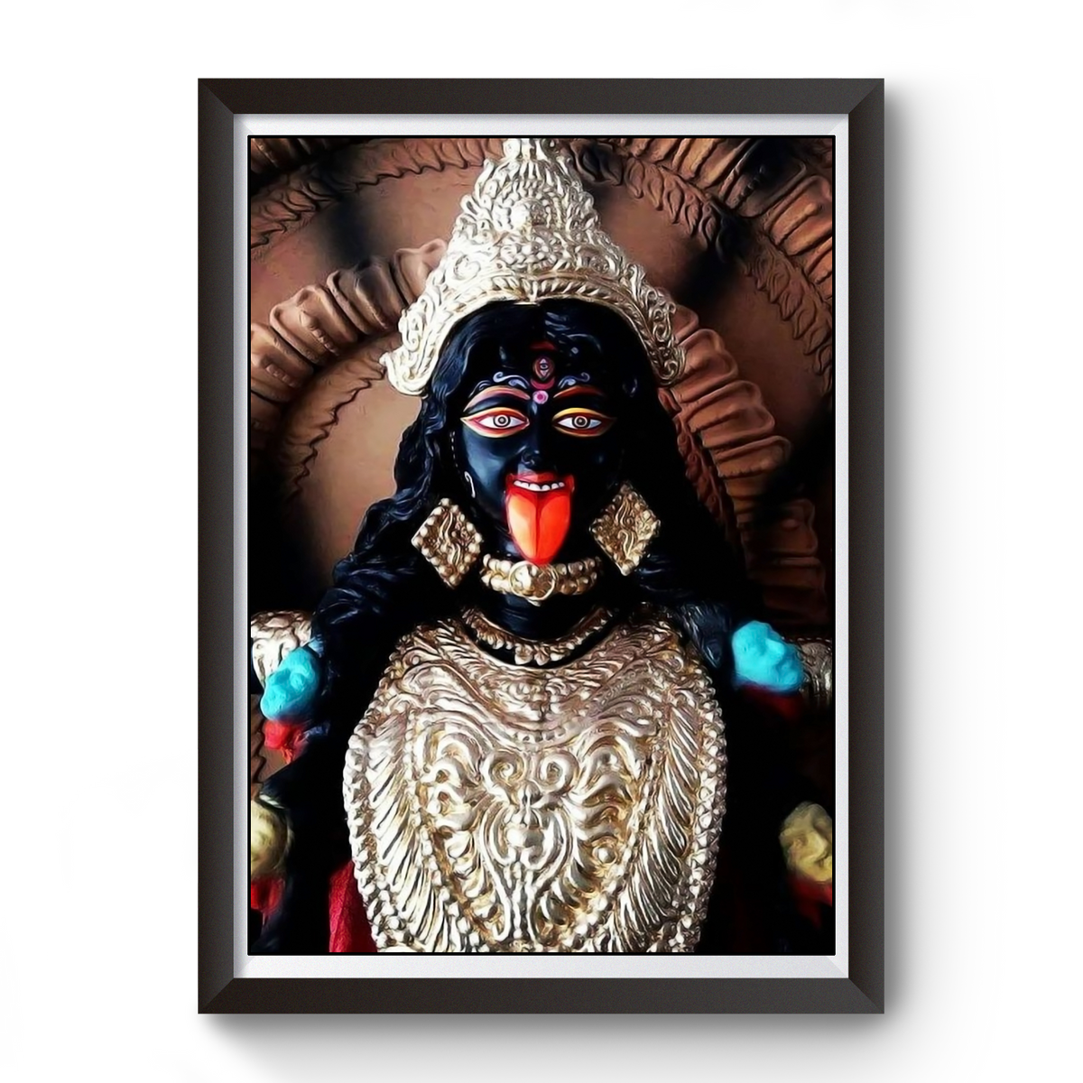 Maa Kali Black Wooden Photo frame divine-frames