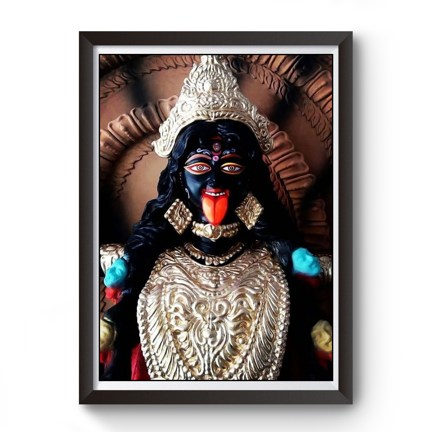 Maa Kali Black Wooden Photo frame divine-frames