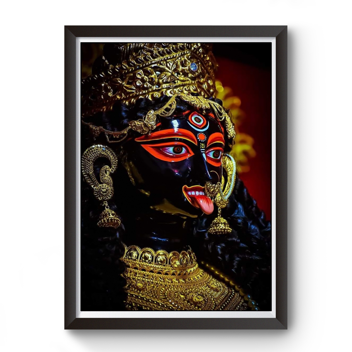 Maa Kali Black Wooden Photo frame divine-frames