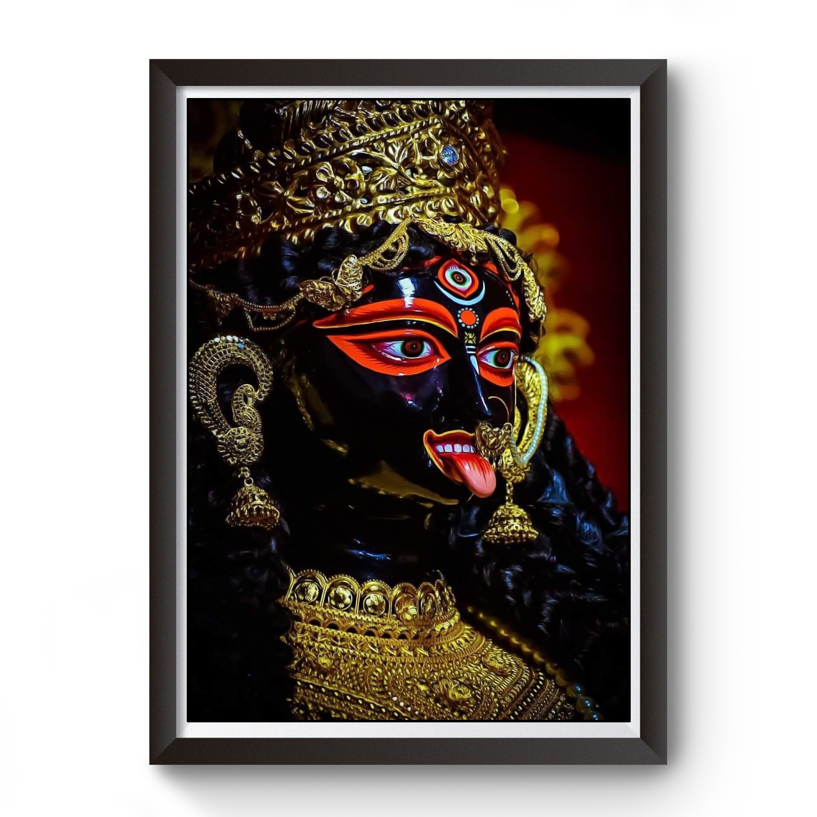 Maa Kali Black Wooden Photo frame divine-frames