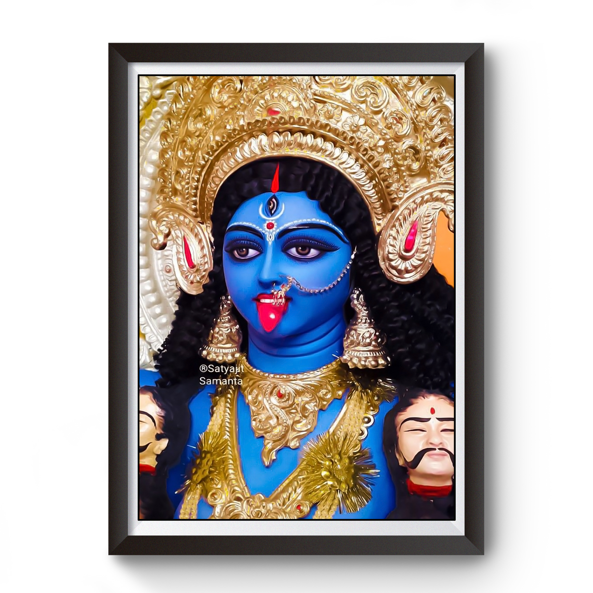 Maa Kali Black Wooden Photo frame divine-frames