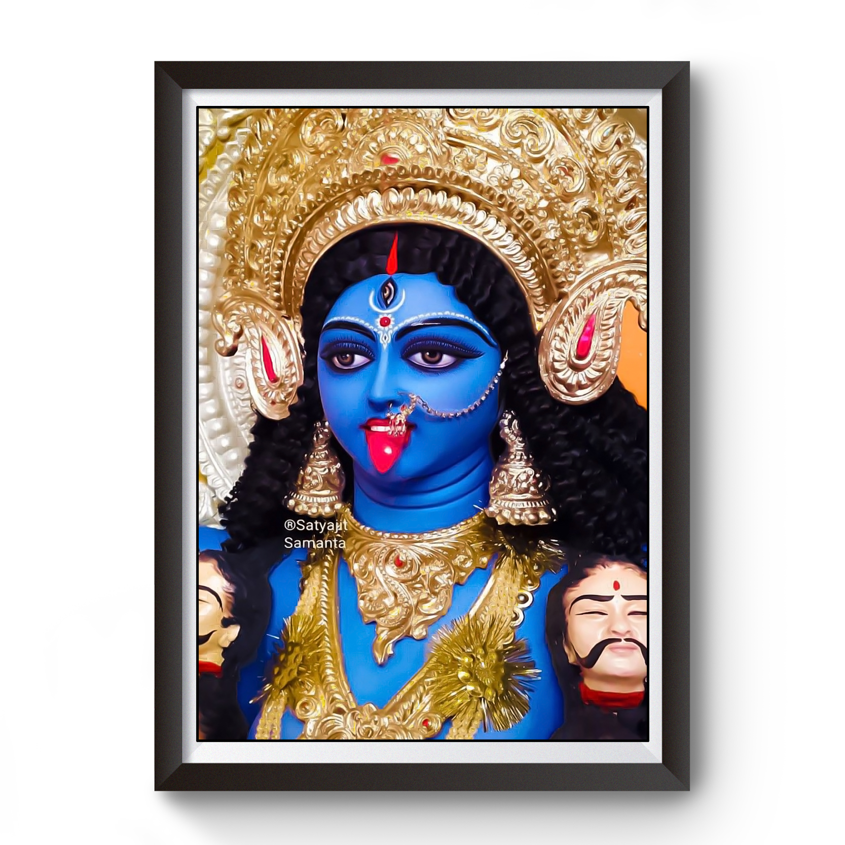 Maa Kali Black Wooden Photo frame divine-frames