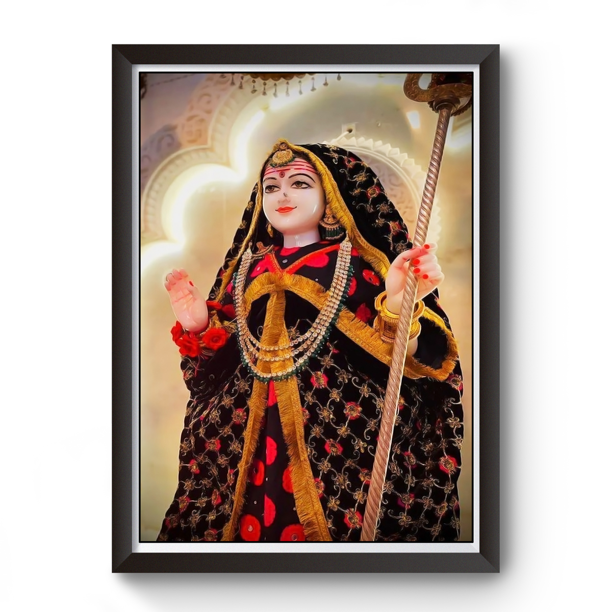 Maa Khodiyar Black Wooden Photo Frame divine-frames