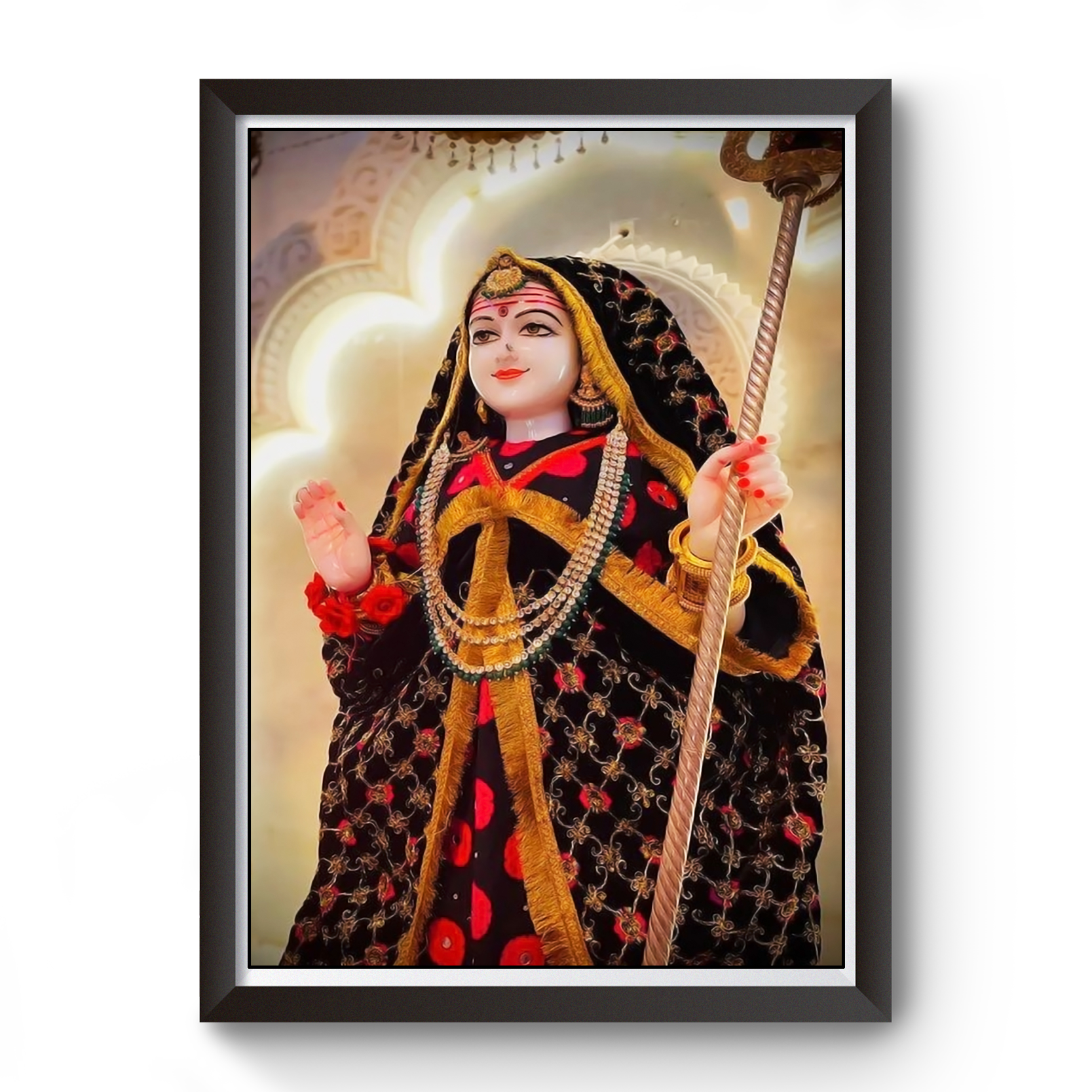 Maa Khodiyar Black Wooden Photo Frame divine-frames