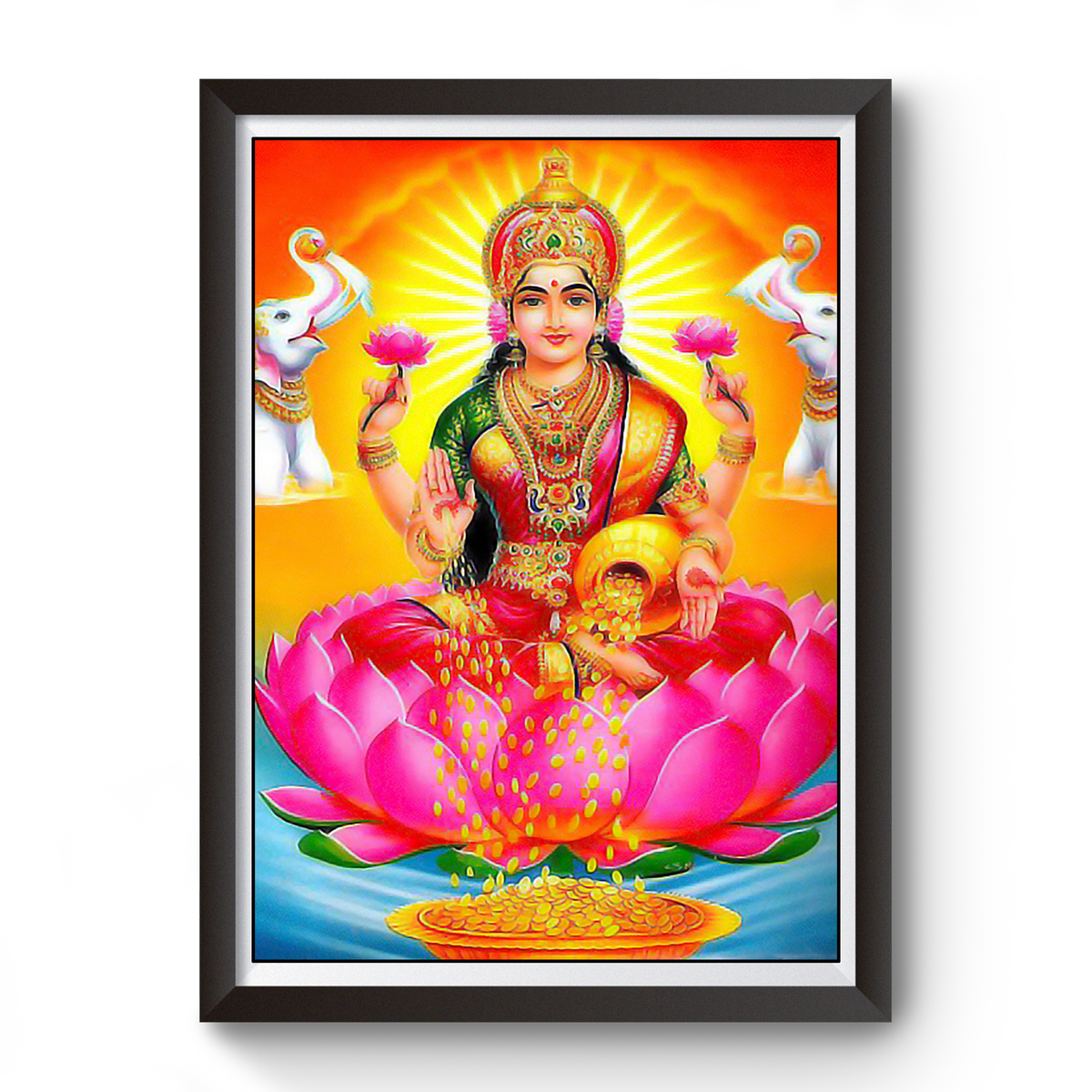 Maa Laxmi wooden  photo frame divine-frames