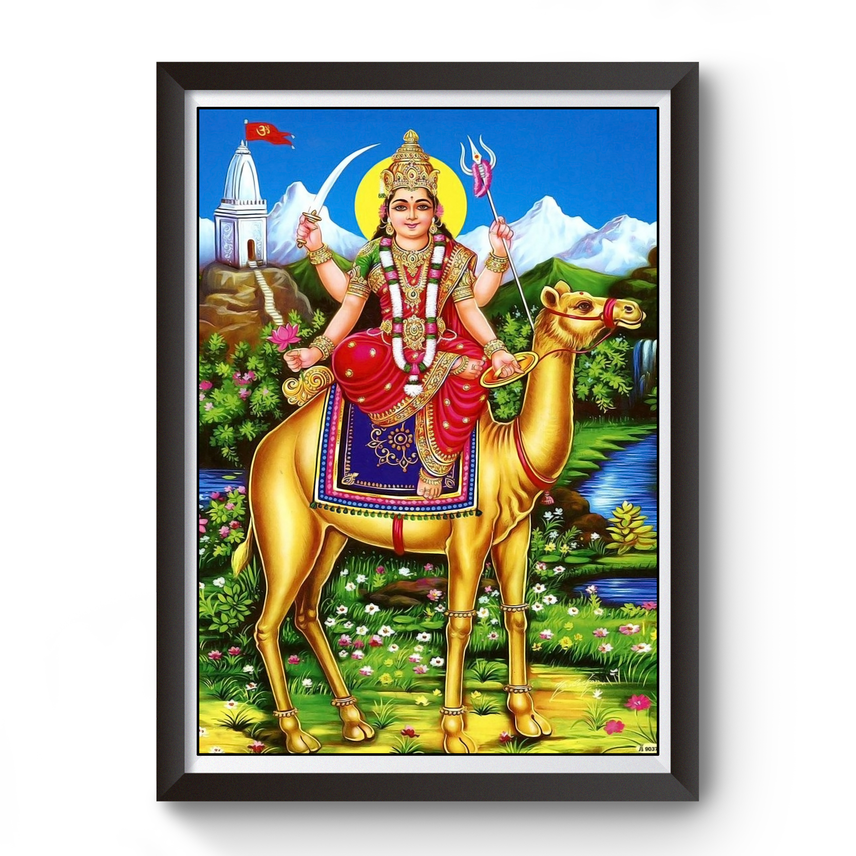 Maa Momai Dasha Mata Black Wooden Photo Frame divine-frames