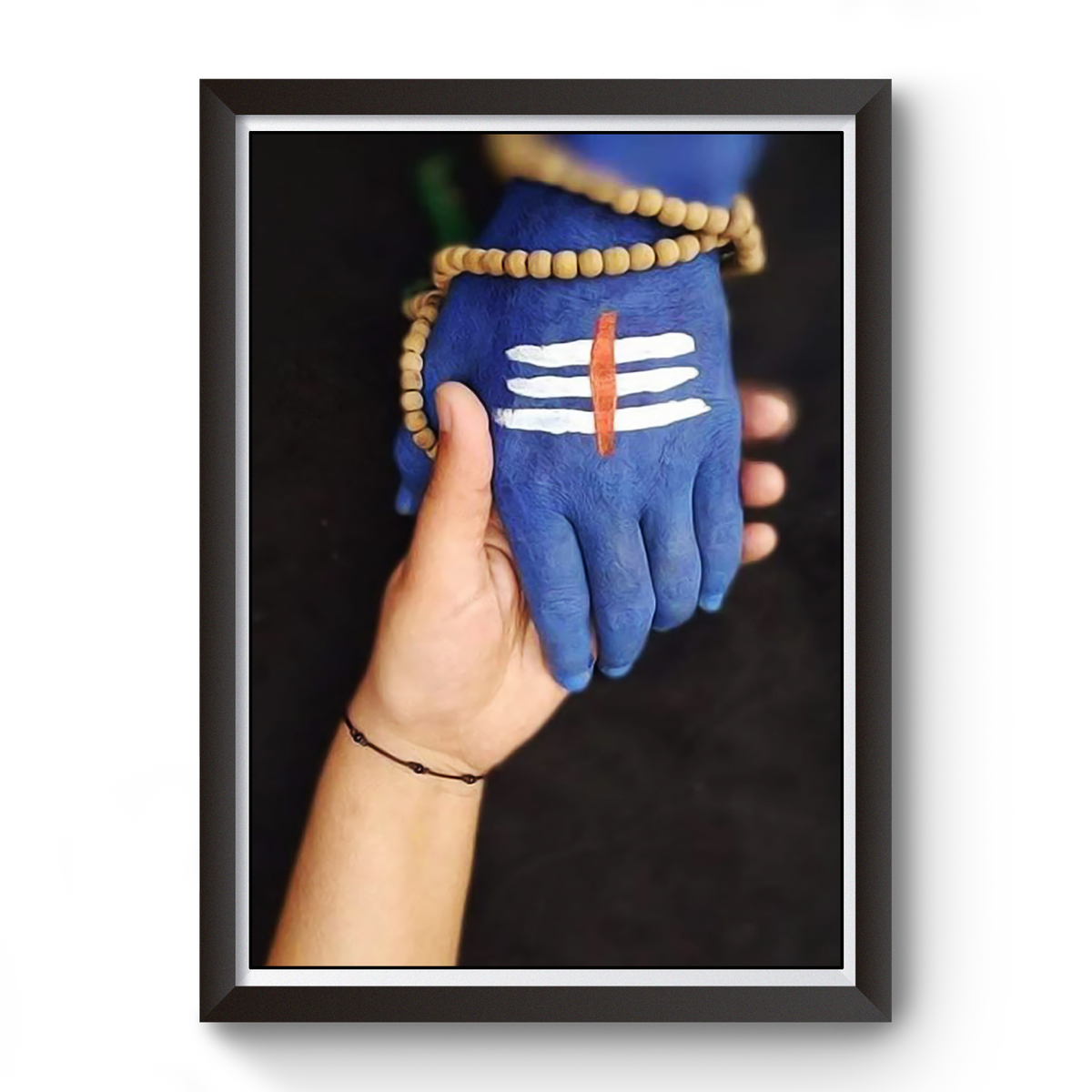 Mahadev Holding Hand Wooden Photo Frame divine-frames