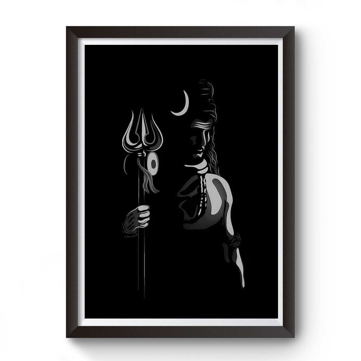 Mahadev black wooden photo frame divine-frames