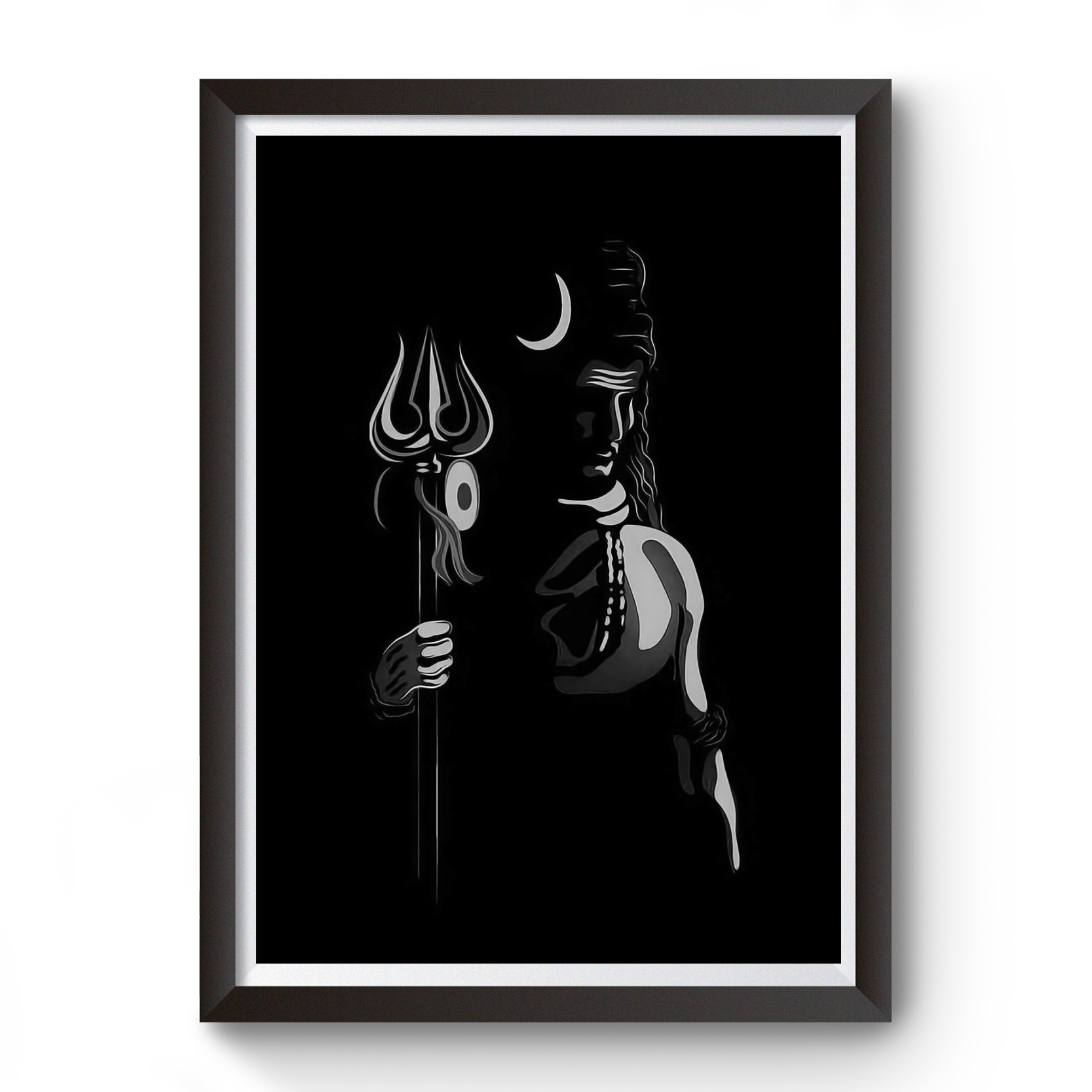 Mahadev black wooden photo frame divine-frames