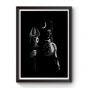 Mahadev black wooden photo frame divine-frames