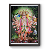 Panchmukhi Hanuman black wooden photo frame divine-frames