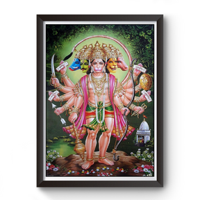 Panchmukhi Hanuman black wooden photo frame divine-frames