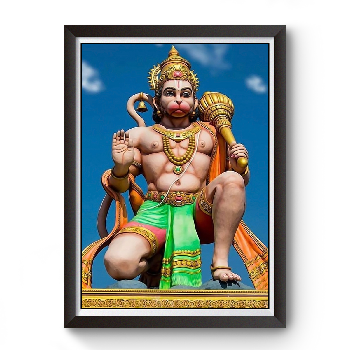 Pavan Putra Hanuman Black wooden photo frame divine-frames