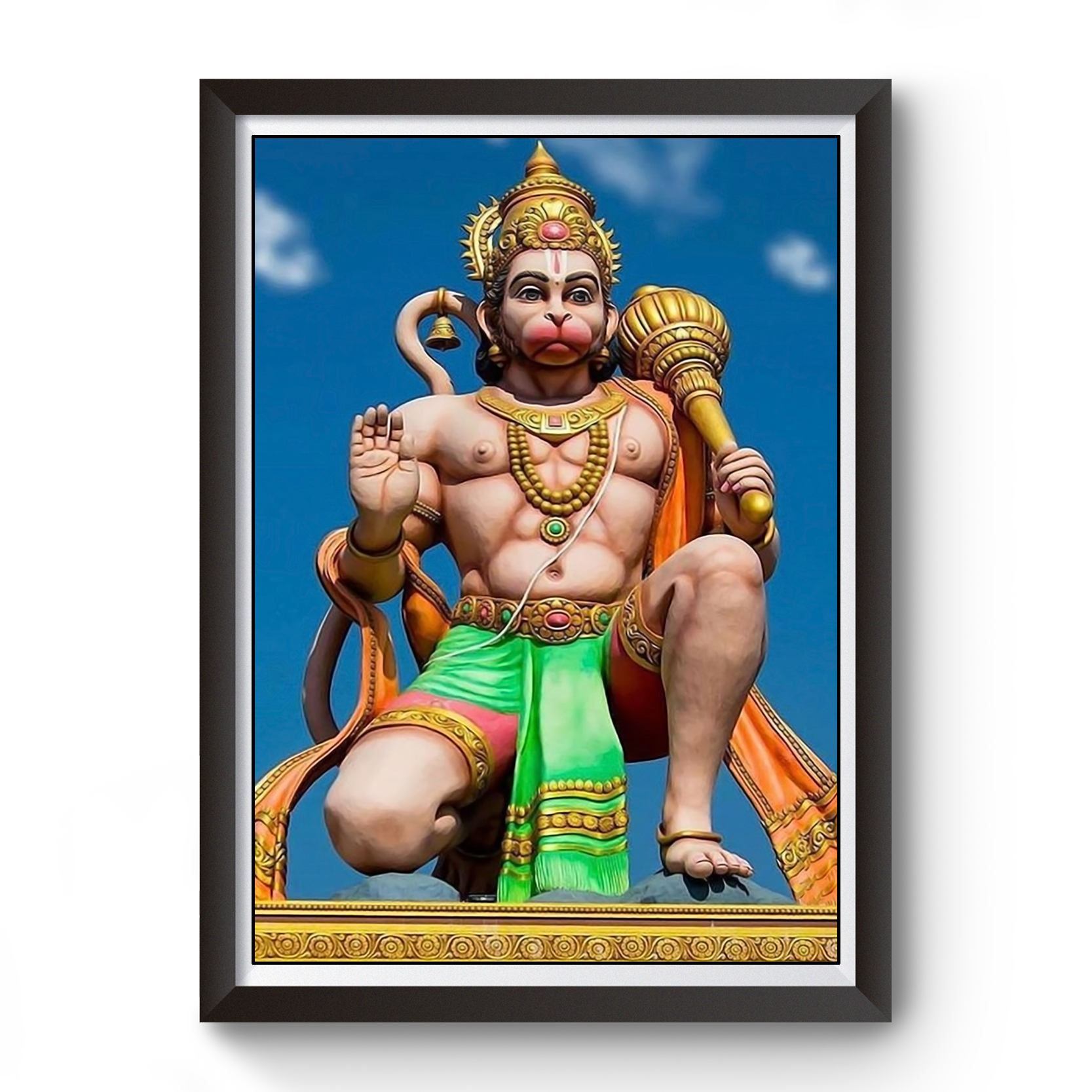 Pavan Putra Hanuman Black wooden photo frame divine-frames