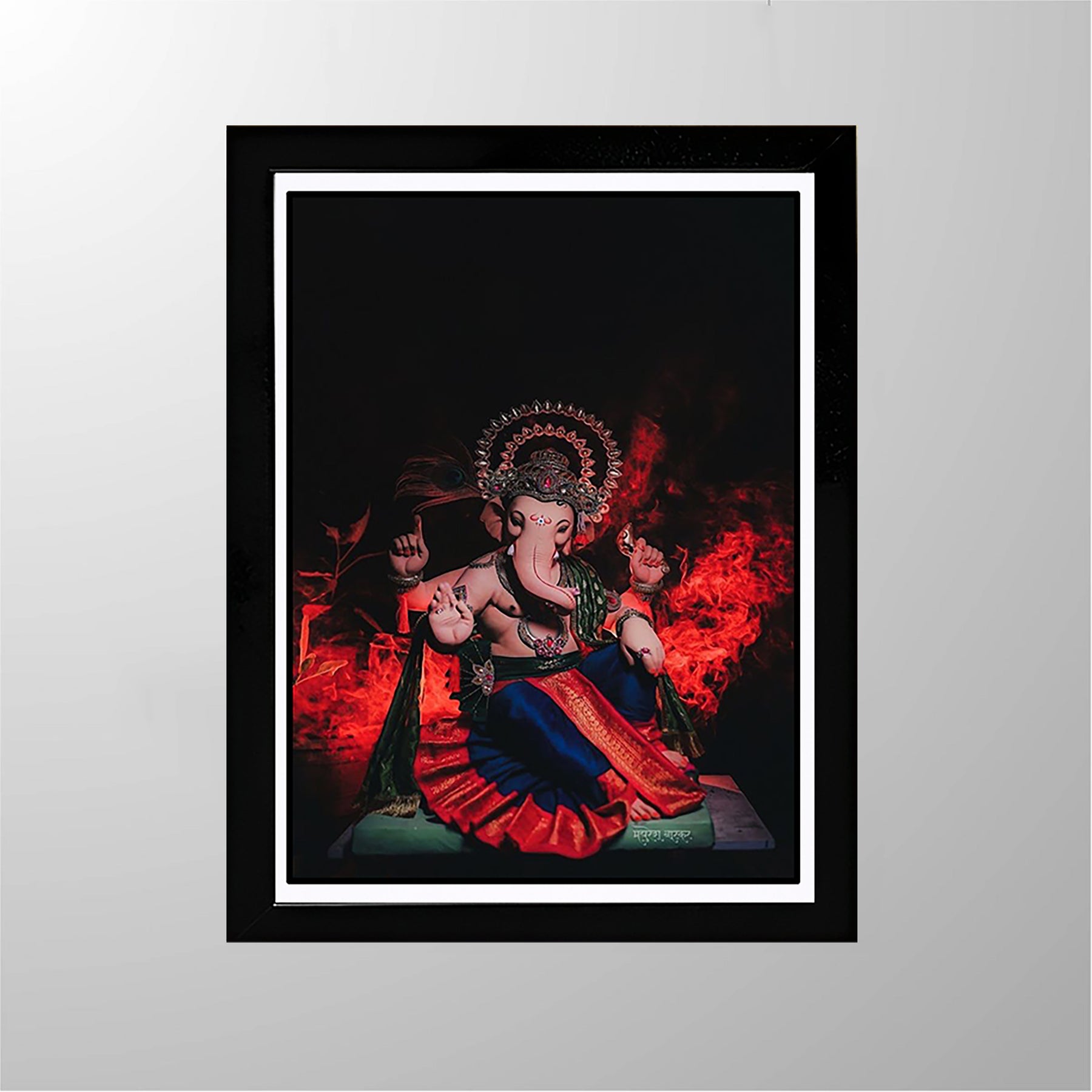 Shree Ganesh Wooden Black Frame divine-frames