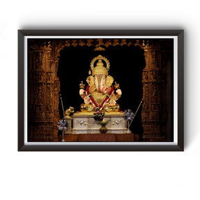 Shri Dagadu Sheth Halwai Ganpati Bappa Black Photot Frame divine-frames