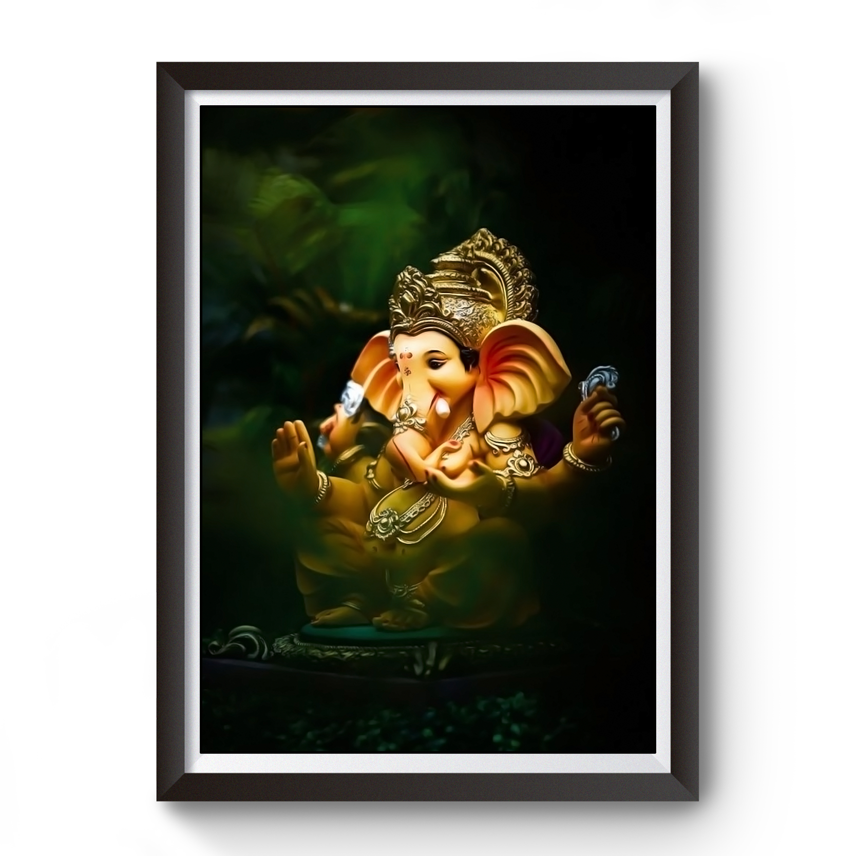 Shri Ganesh Black Wooden Frame divine-frames