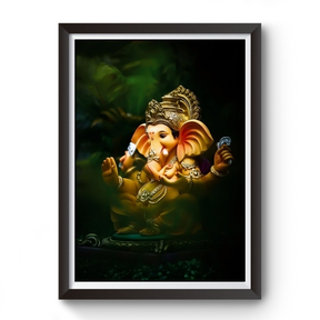 Shri Ganesh Black Wooden Frame divine-frames